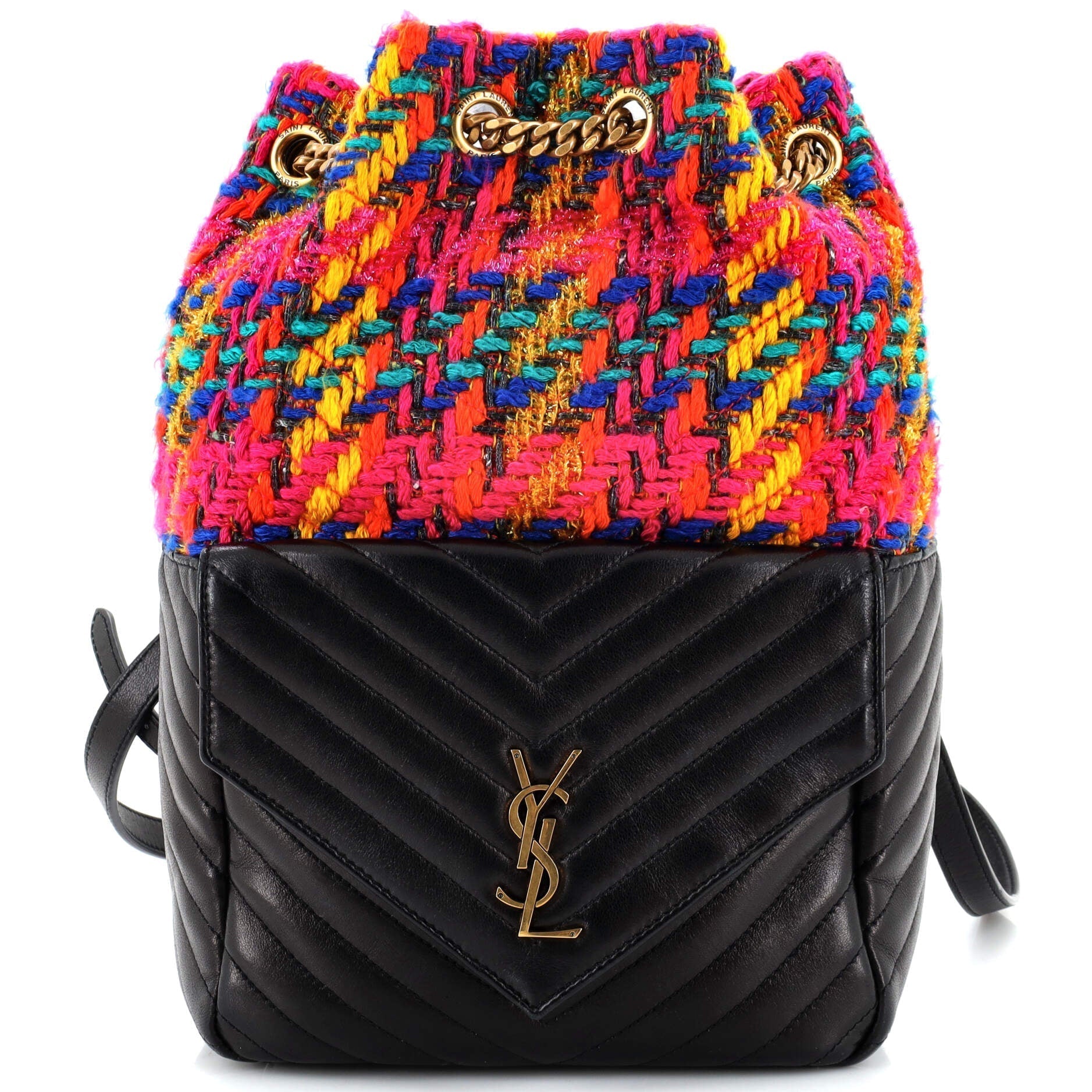 YSL Saint Laurent Saint Laurent Trending Joe Backpack Chevron With Leather Matelasse