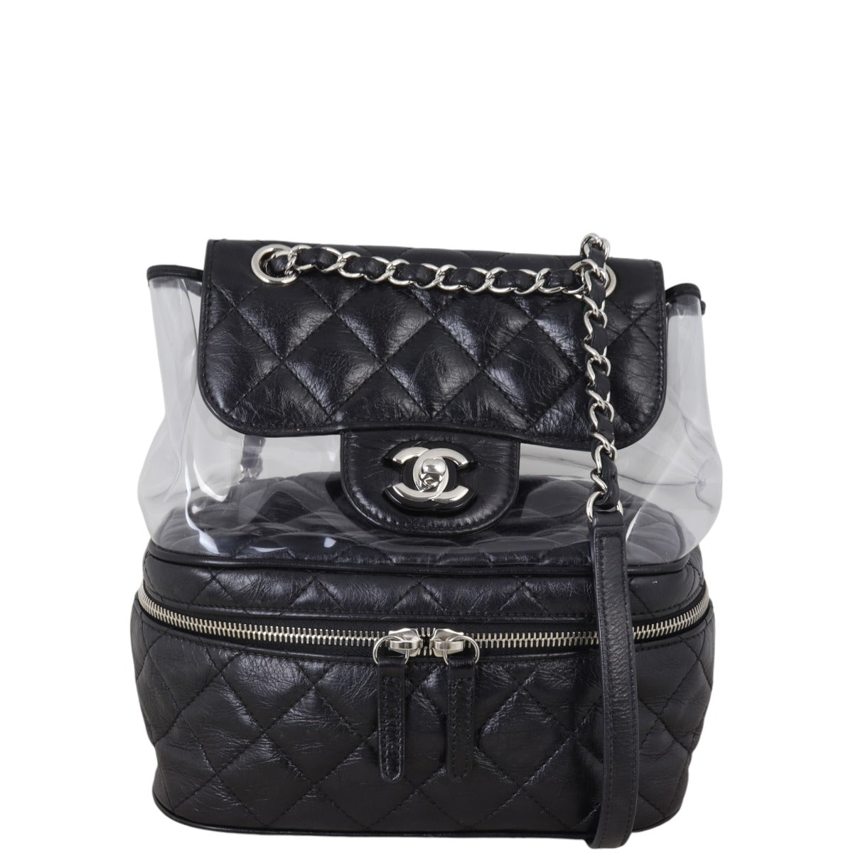 Chanel Aquarium PVC Backpack Quilted Black