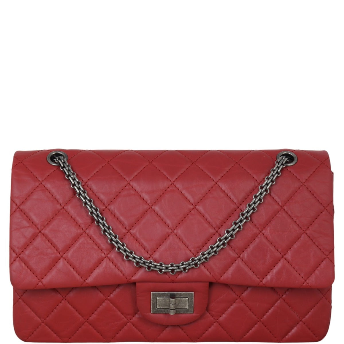 Chanel 2.55 Reissue 227 Double Bag Quilted Red Crossbody Bag