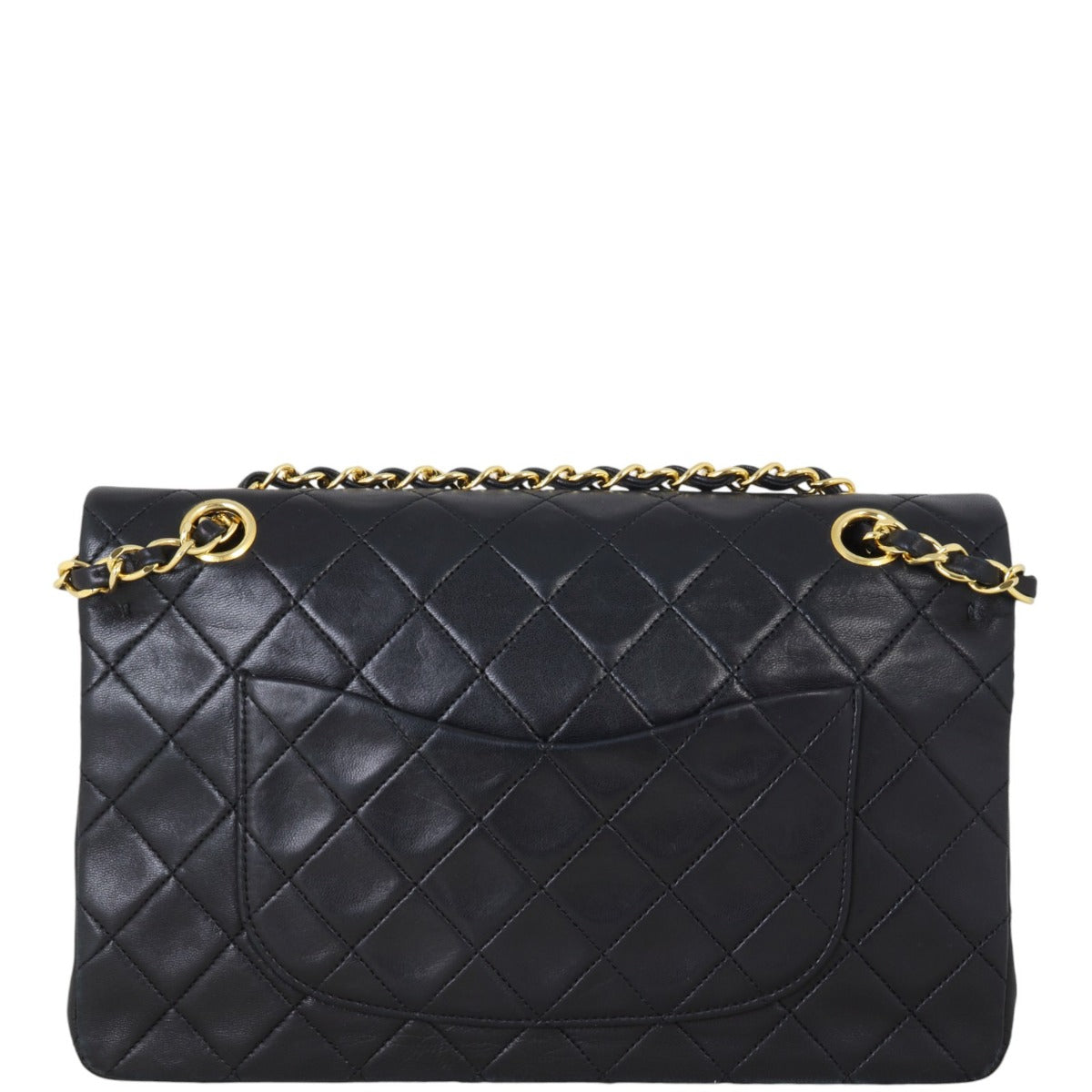 Chanel Classic Double Flap Handbag Quilted Black Shoulder Bag Medium 30102024