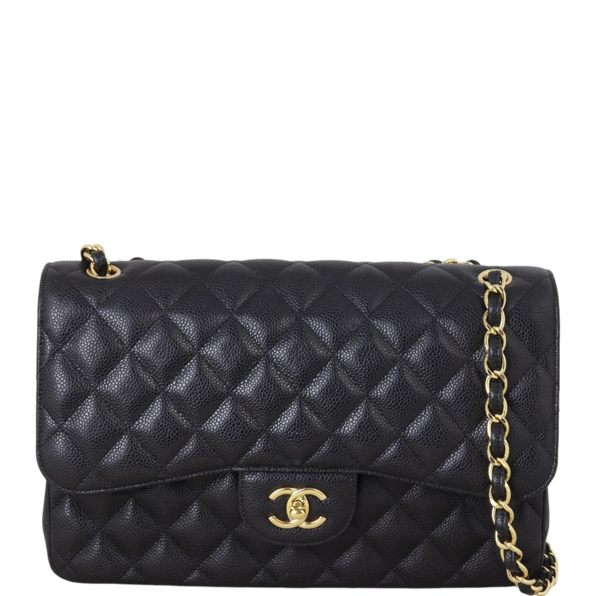 Chanel Classic Double Jumbo Handbag Quilted Black Crossbody Bag Jumbo 31102024