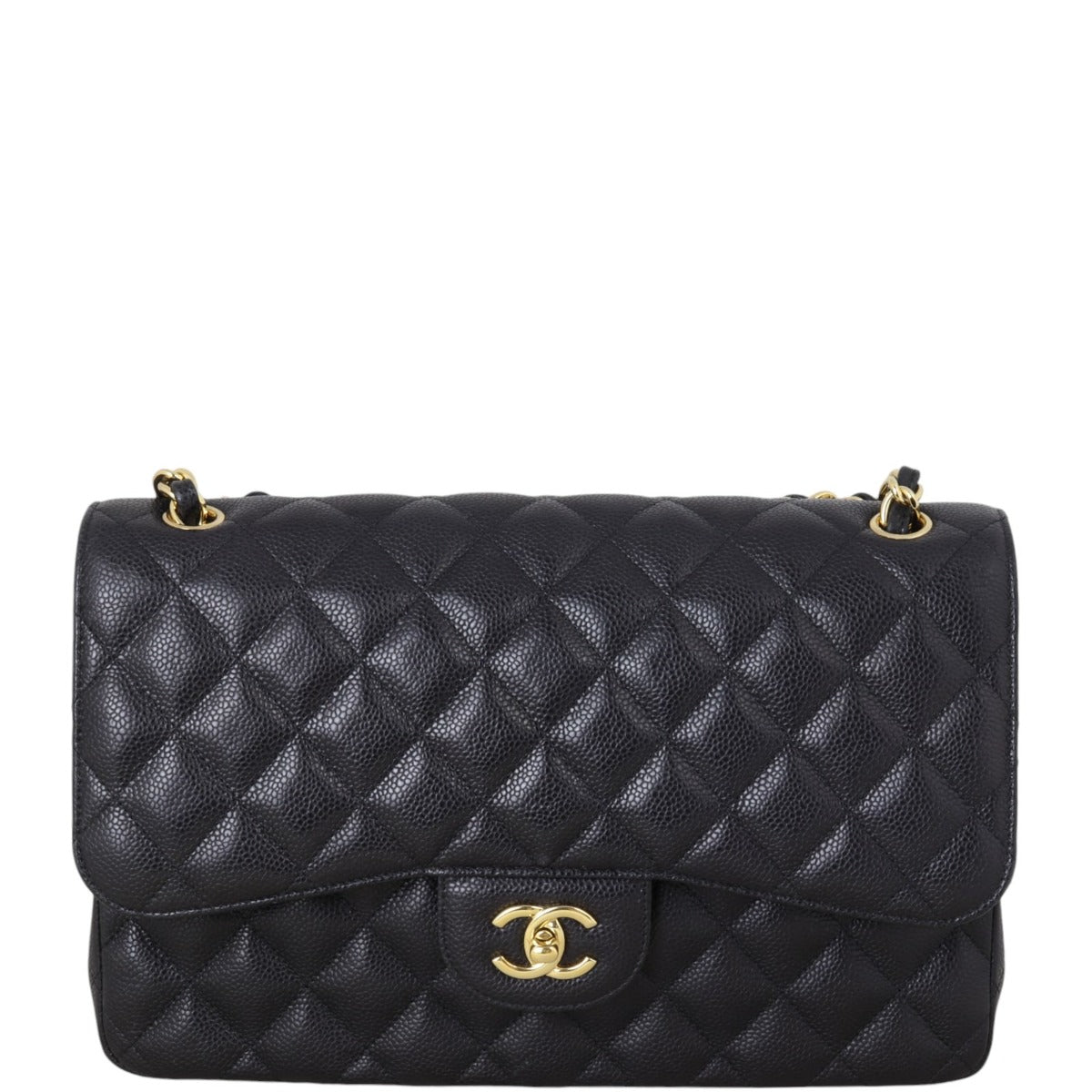 Chanel Classic Double Jumbo Handbag Quilted Black Crossbody Bag Jumbo 31102024