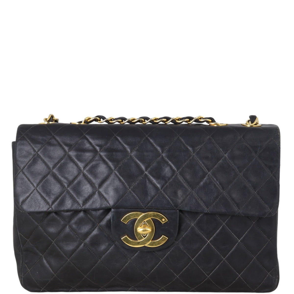 Chanel Maxi Jumbo XL Single Handbag Quilted Black