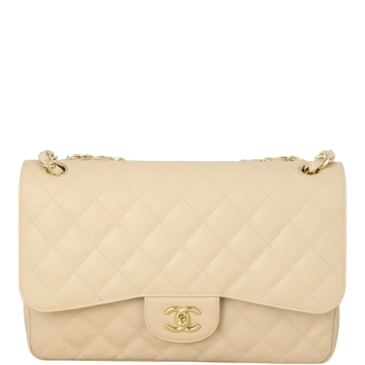 Chanel Classic Double Jumbo Handbag Quilted Brown Crossbody Bag
