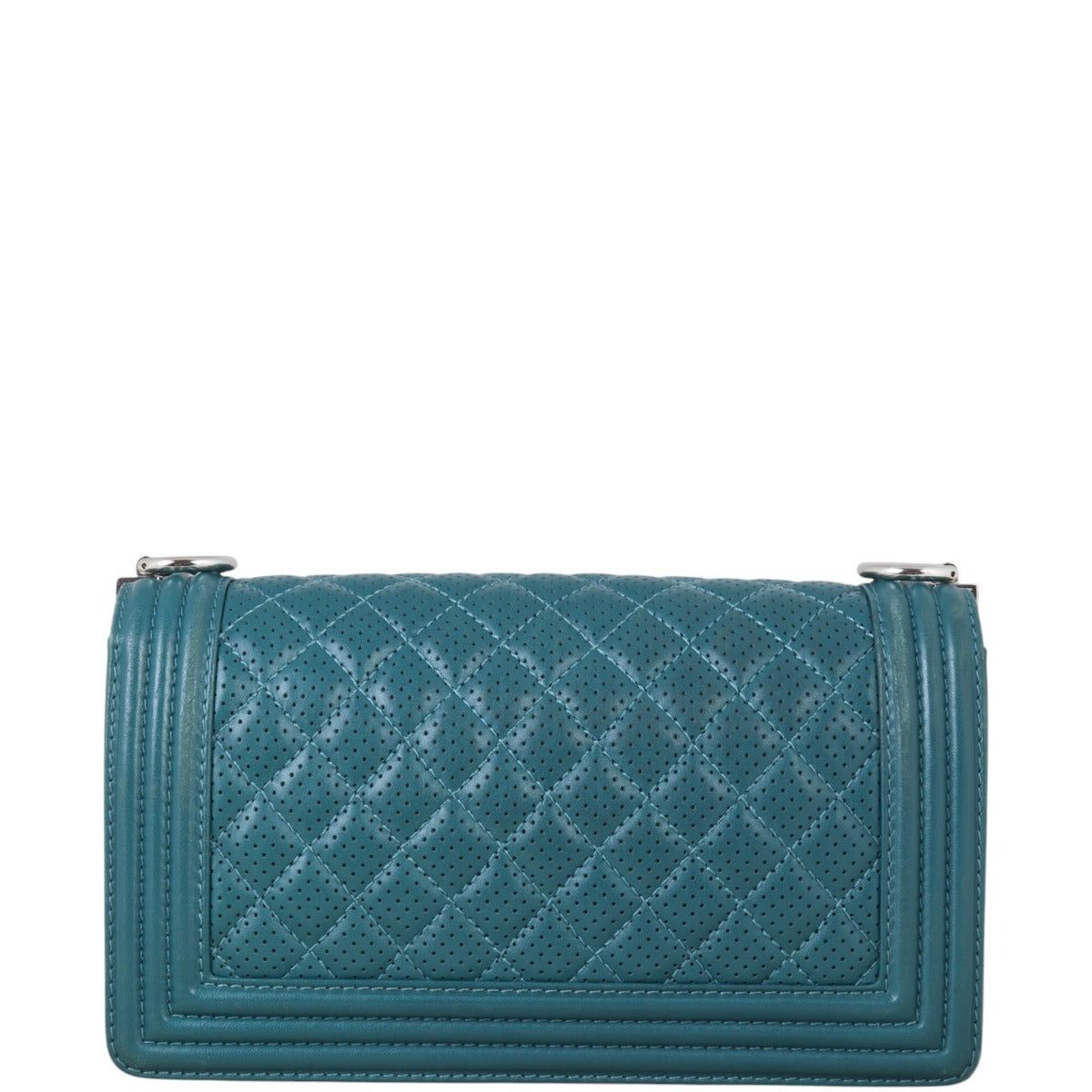 Chanel Boy Old Perforated Handbag Green Medium Crossbody Bag