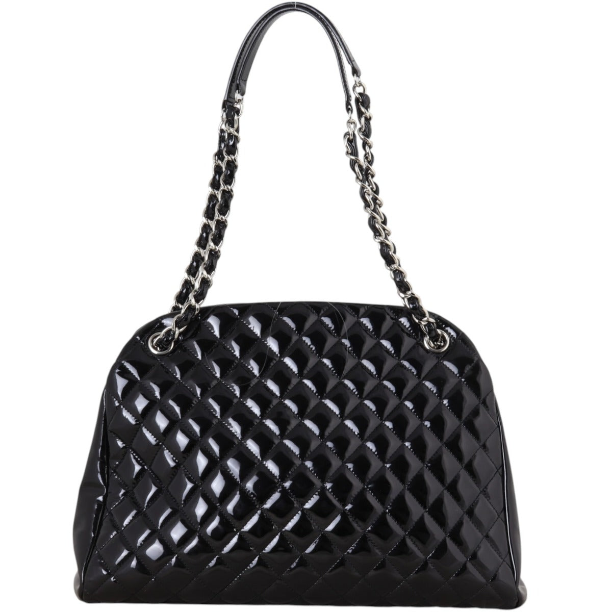 Chanel Mademoiselle Bowler Bag Patent Quilted Black Shoulder Bag