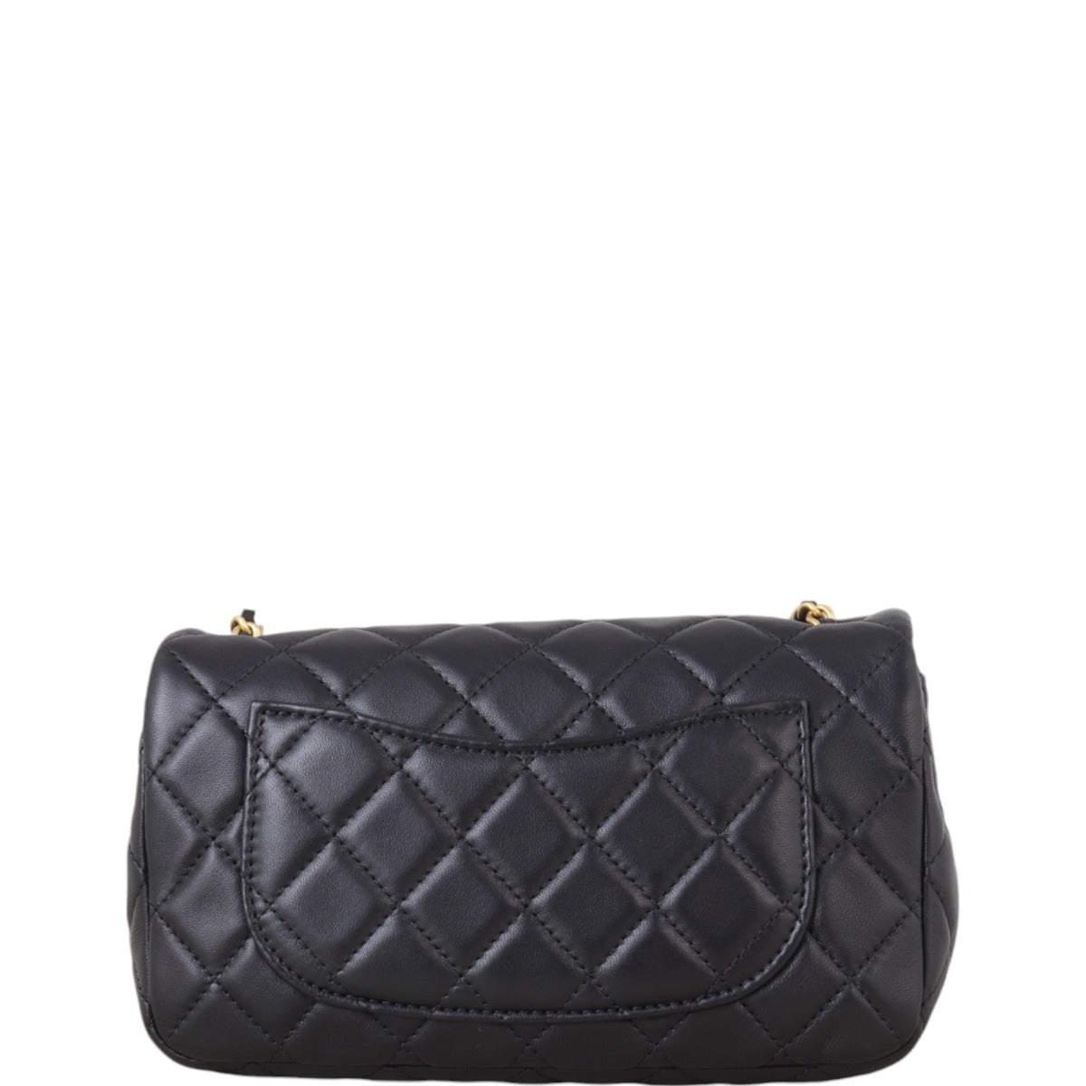 Chanel Pearl Crush Mini Rectangular Flap Bag Lambskin Quilted Black Mini Bag