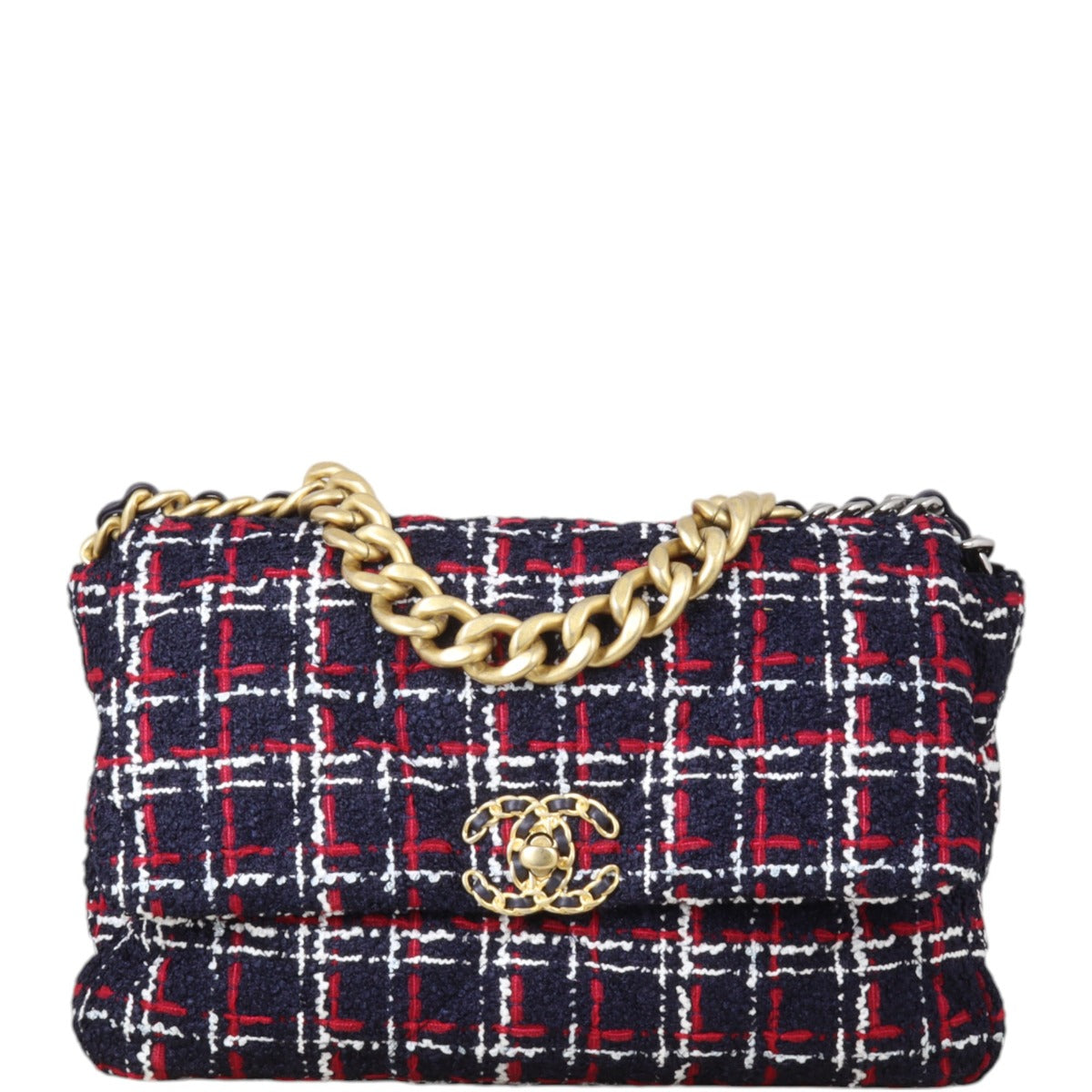 Chanel 19 Tweed Bag Black Medium Shoulder Bag