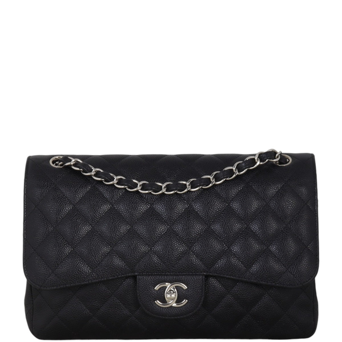 Chanel Classic Double Jumbo Handbag Quilted Black Shoulder Bag Jumbo 11122024