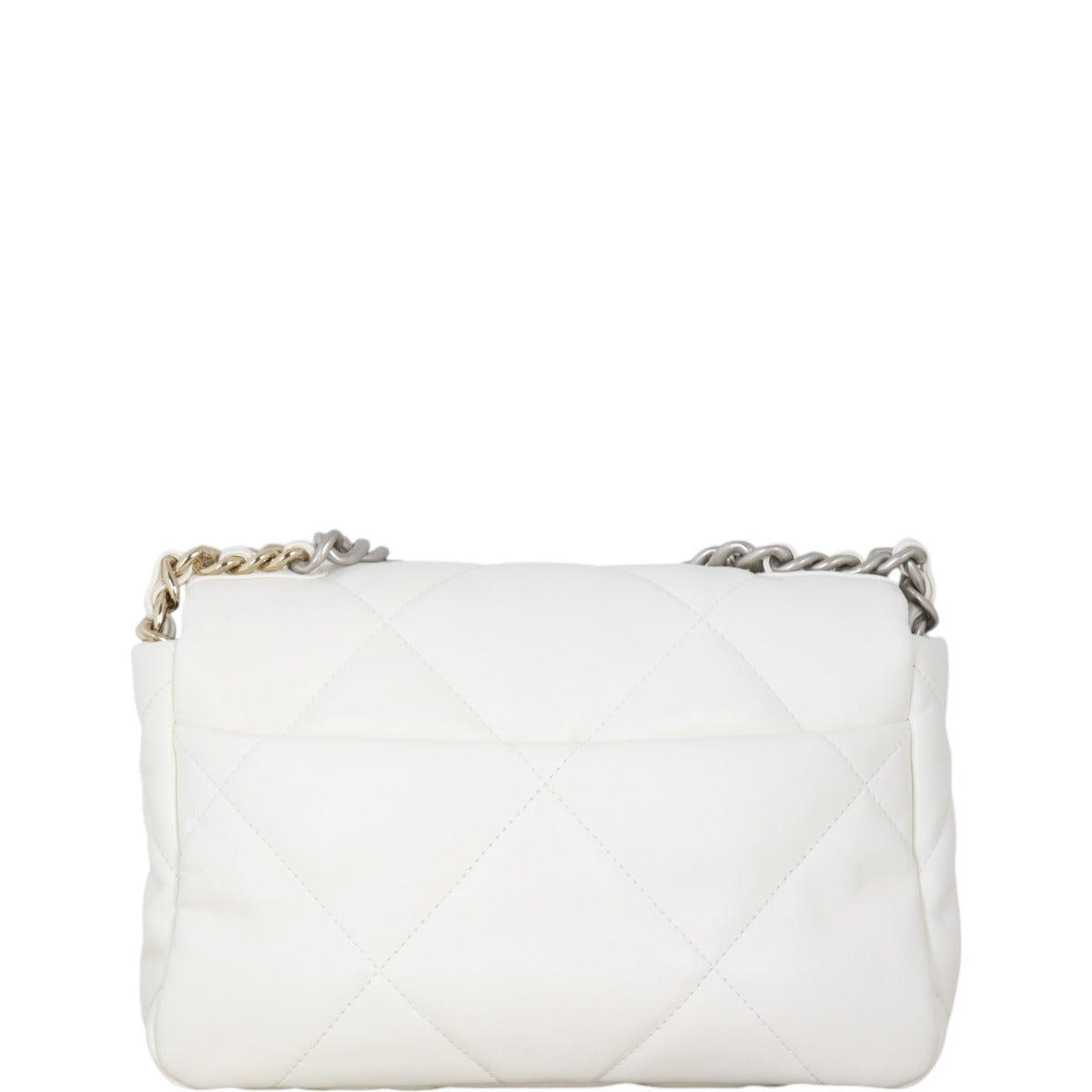Chanel 19 Flap Bag Quilted White Crossbody Bag Medium 12122024