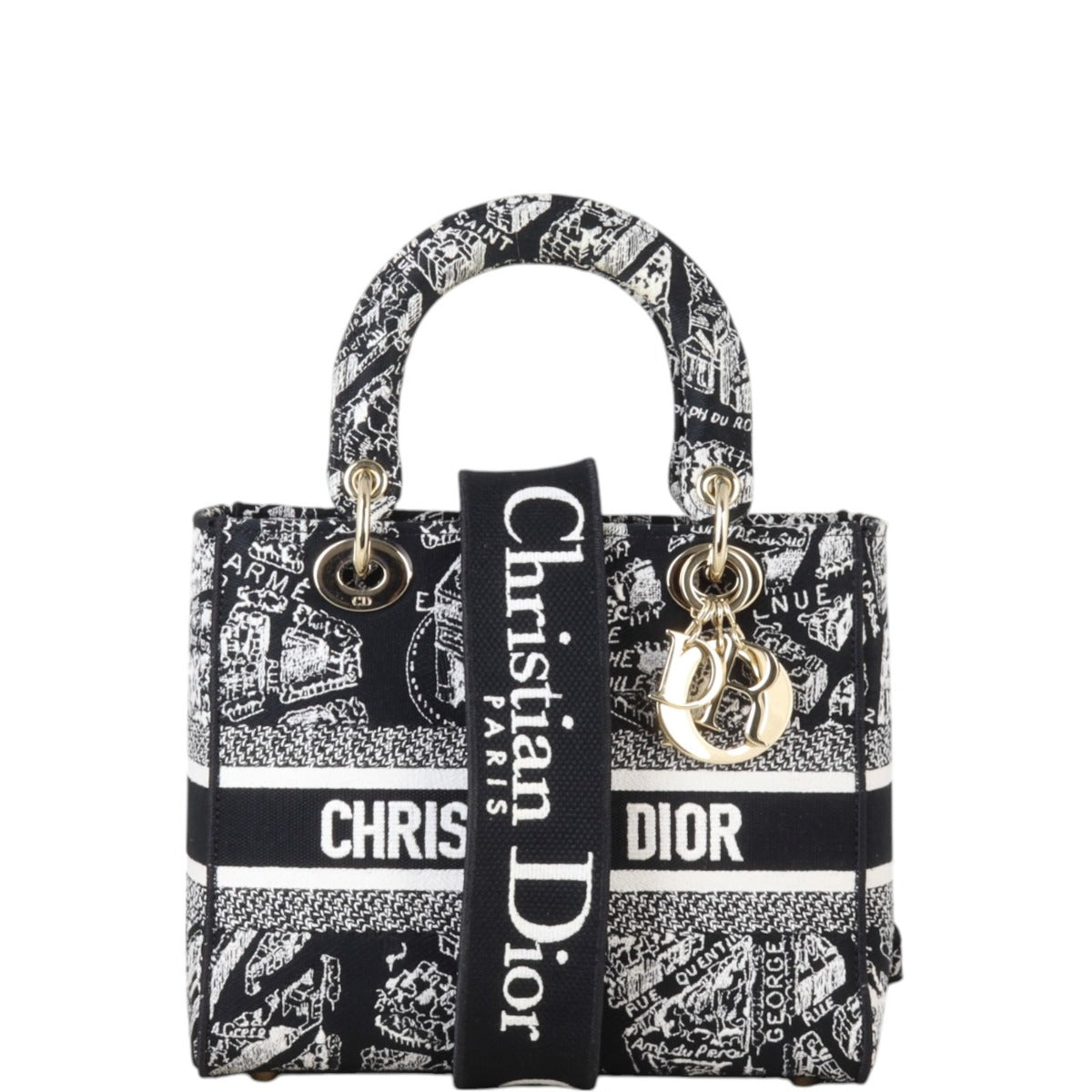 Dior Lady D Lite Plan De Paris Handbag Medium Travel Bag