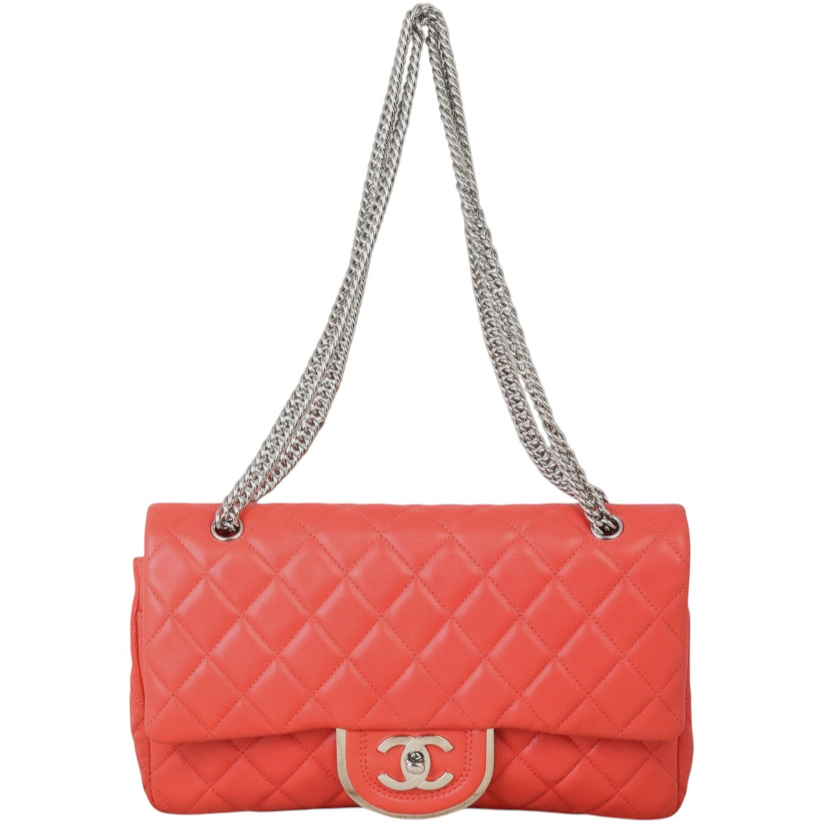 Chanel Icons Secret Label Double Bag Quilted Red Crossbody Bag