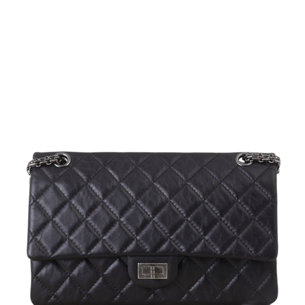 Chanel 2.55 Reissue 227 Double Bag Quilted Black Crossbody Bag