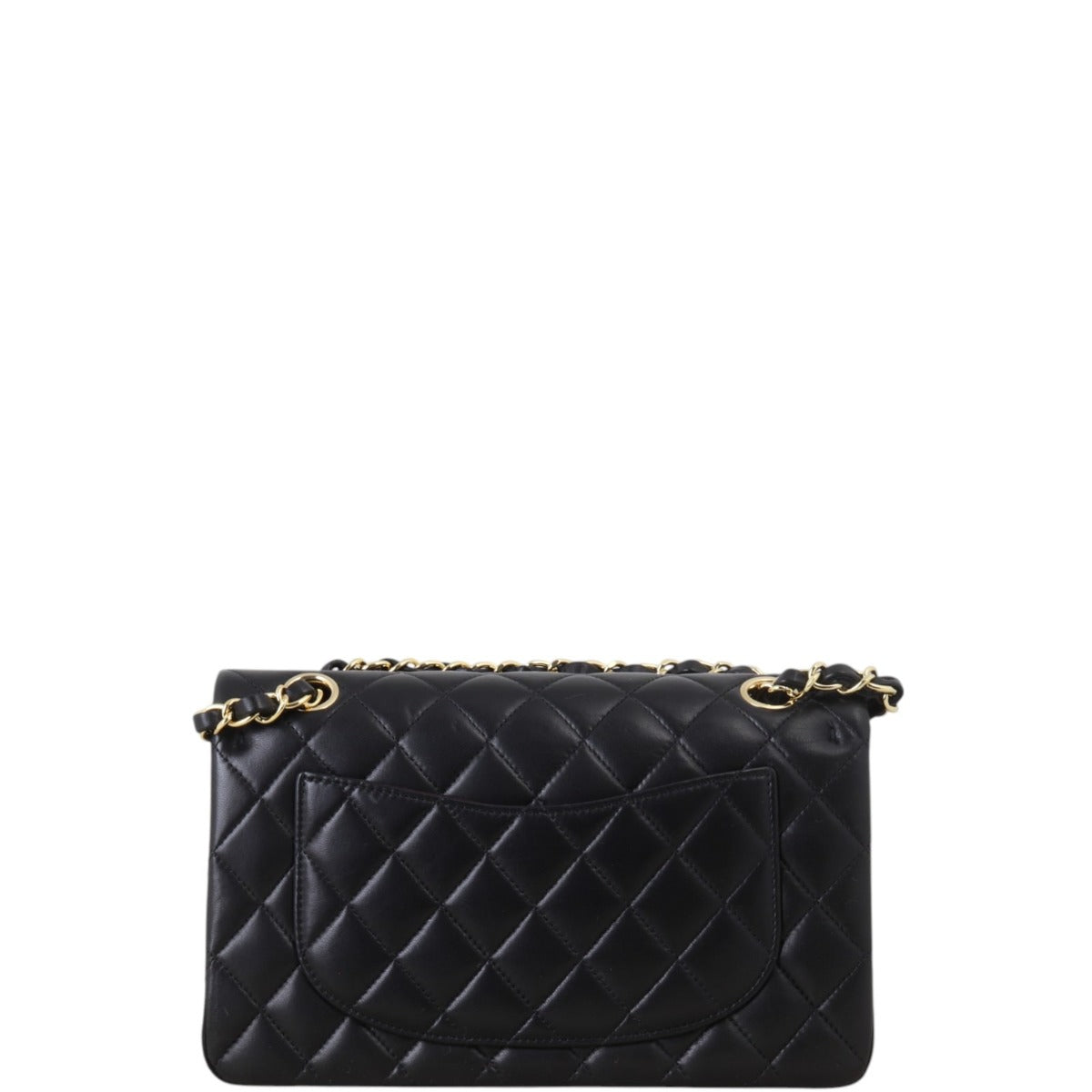 Chanel Classic Double Flap Lambskin Handbag Quilted Black Crossbody Bag Small 30012025