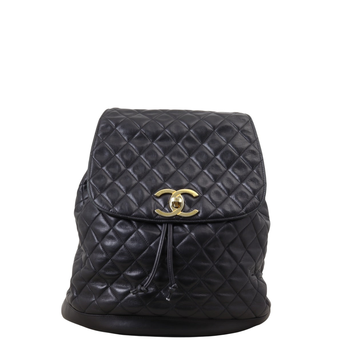 Chanel Drawstring Backpack Quilted Black Jewelry