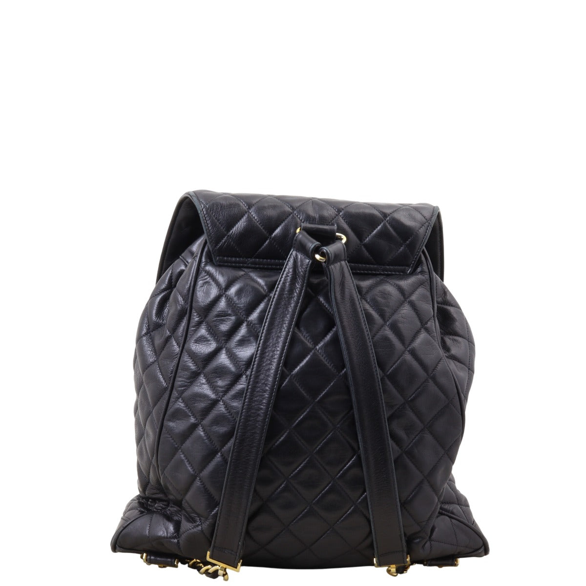 Chanel Drawstring Backpack Quilted Black Jewelry