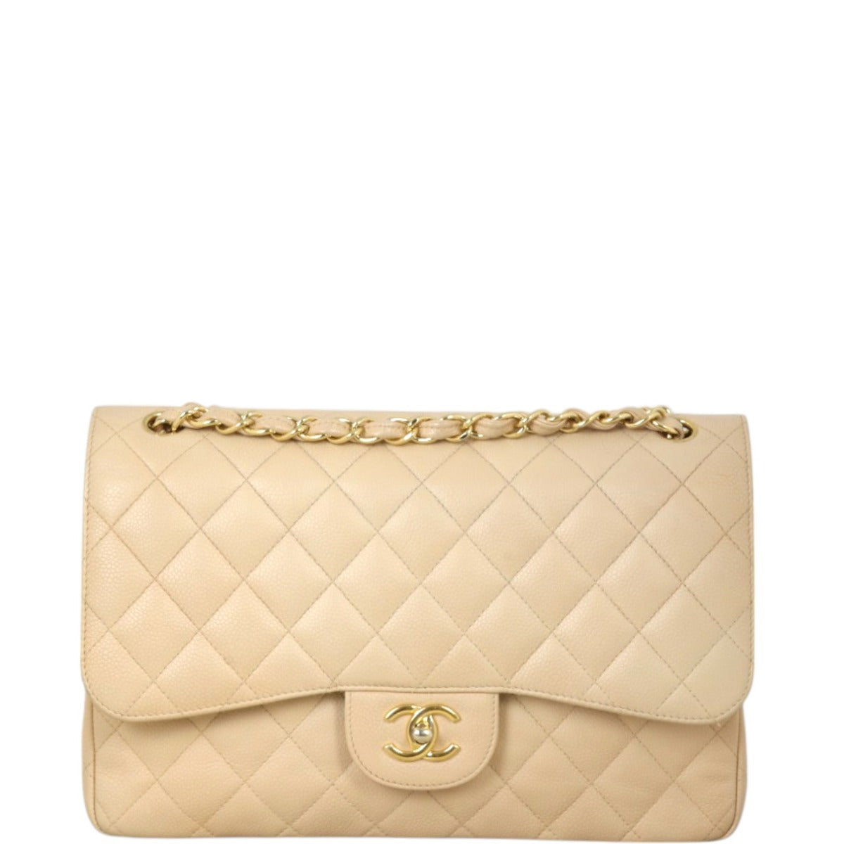 Chanel Classic Double Jumbo Caviar Handbag Quilted Flap Crossbody Bag Jumbo 10032025