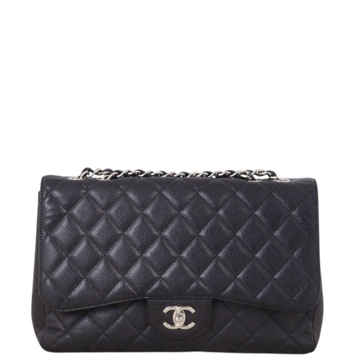 Chanel Classic Single Jumbo Caviar Handbag Quilted Black Crossbody Bag Jumbo 13032025