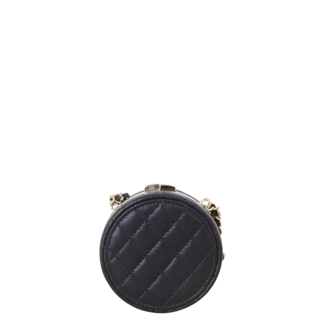 Chanel Enamel Round Poker Chip Clutch With Black Mini Crossbody Bag