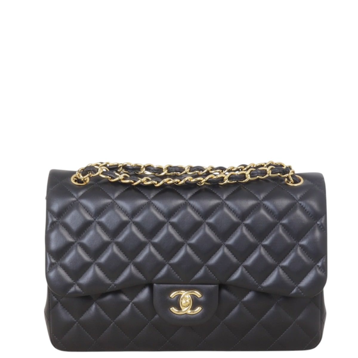 Chanel Classic Double Jumbo Lambskin Handbag Quilted Black Crossbody Bag Jumbo 25032025