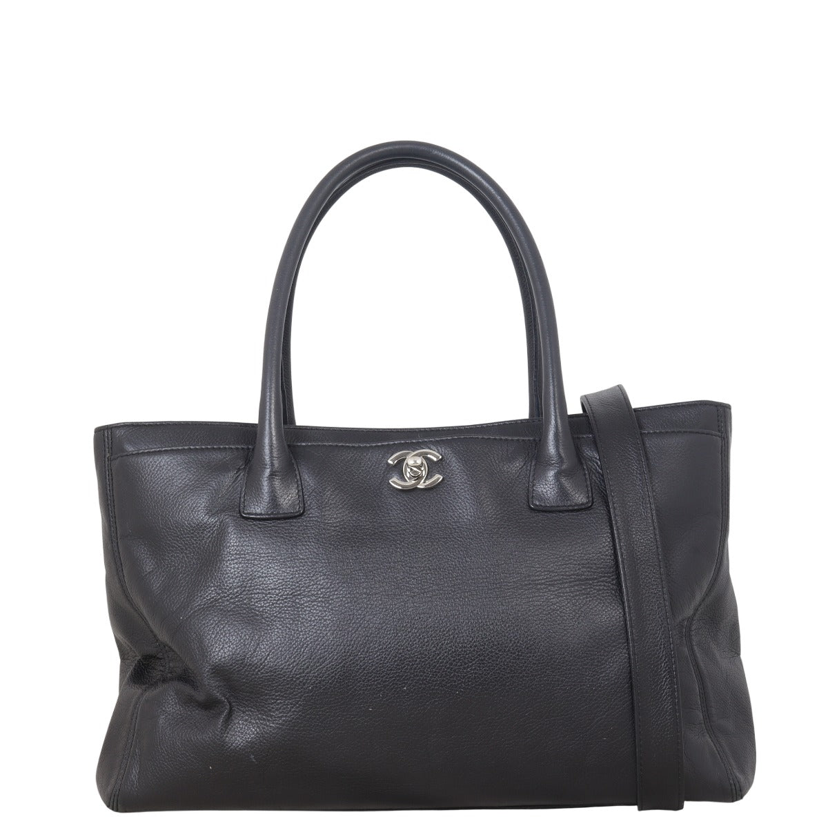 Chanel Executive Cerf Tote Black Shoulder Bag