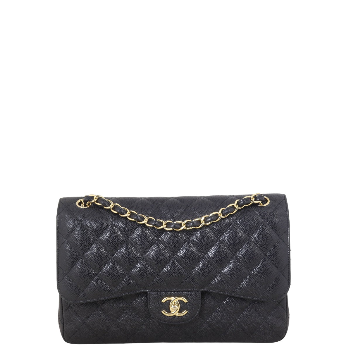 Chanel Classic Double Jumbo Caviar Handbag Quilted Flap Crossbody Bag Jumbo 31032025
