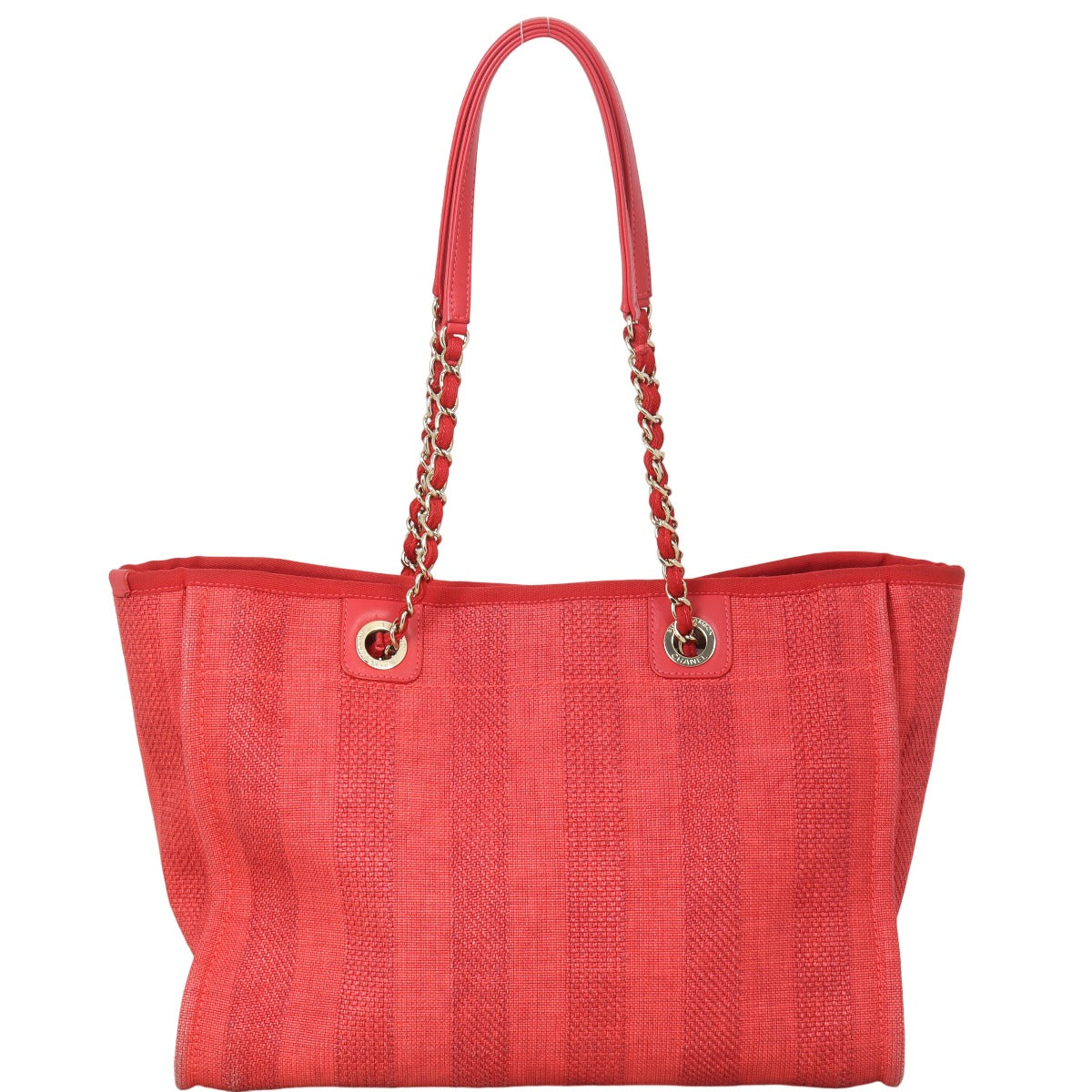 Chanel Deauville Tote Red Small Shoulder Bag