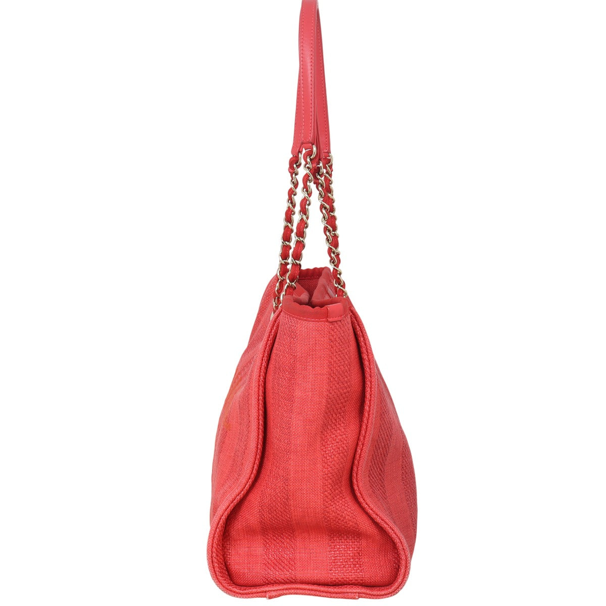 Chanel Deauville Tote Red Small Shoulder Bag