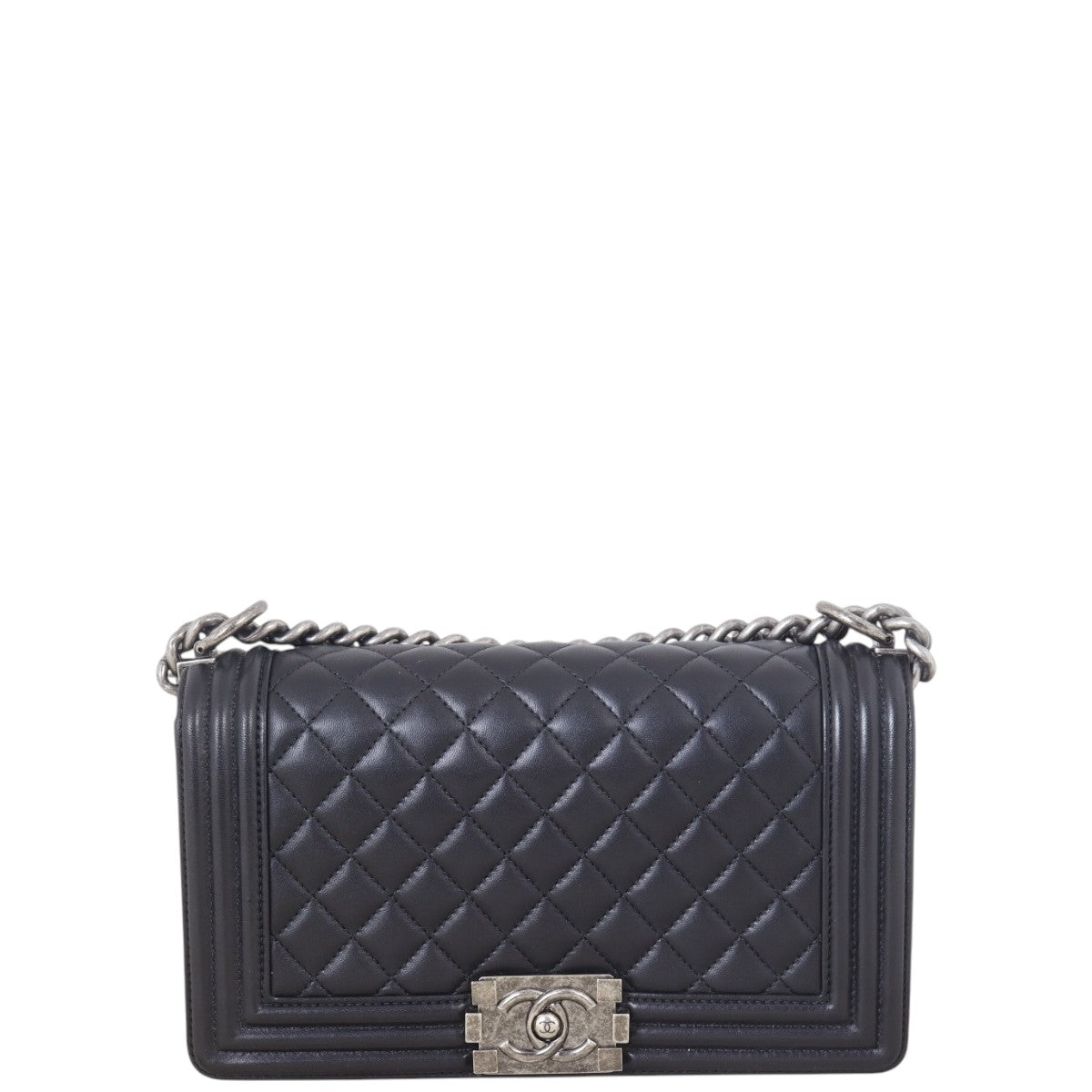 Chanel Boy Old Handbag Quilted Black Crossbody Bag Medium 08042025