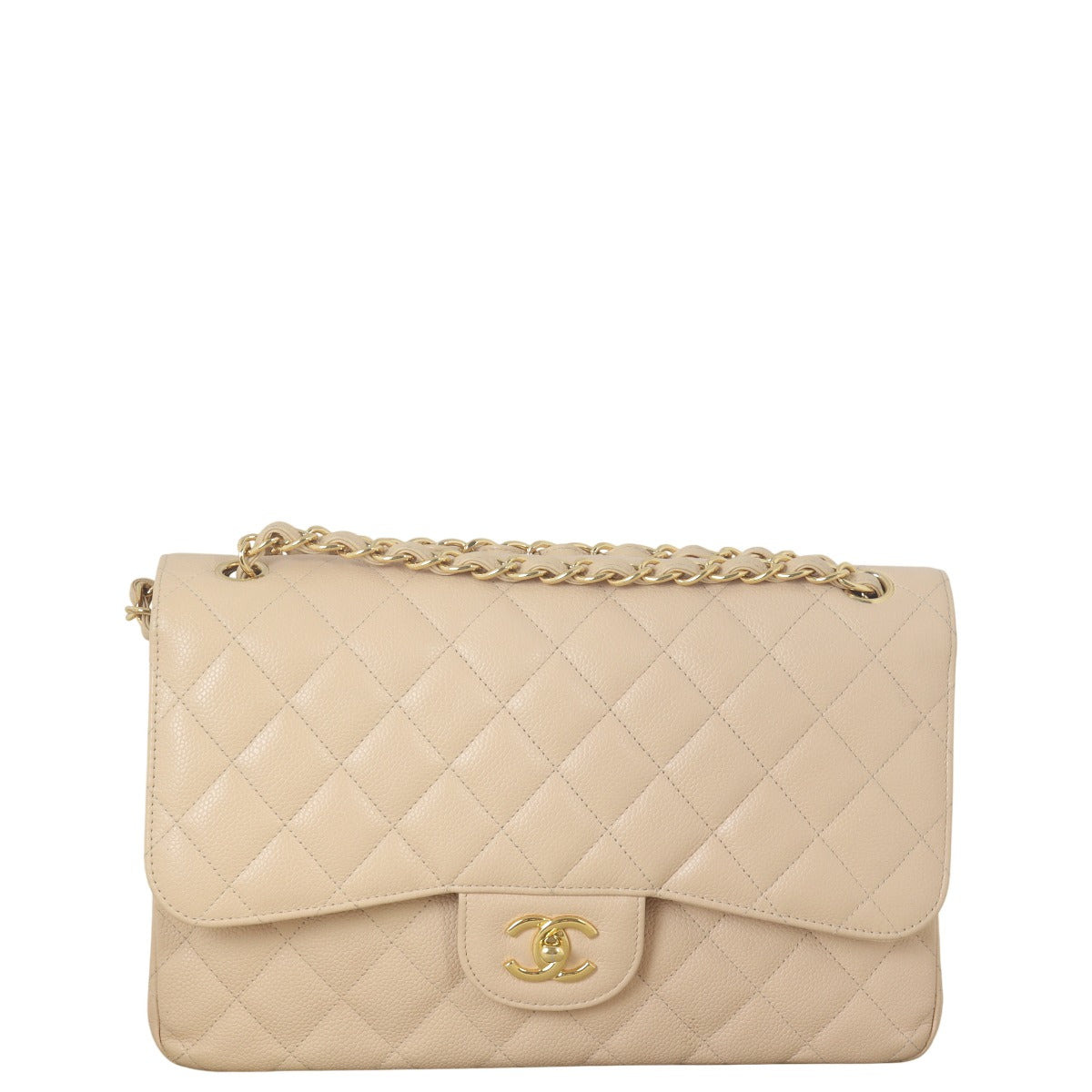 Chanel Classic Double Jumbo Caviar Handbag Quilted Flap Crossbody Bag Jumbo 10042025