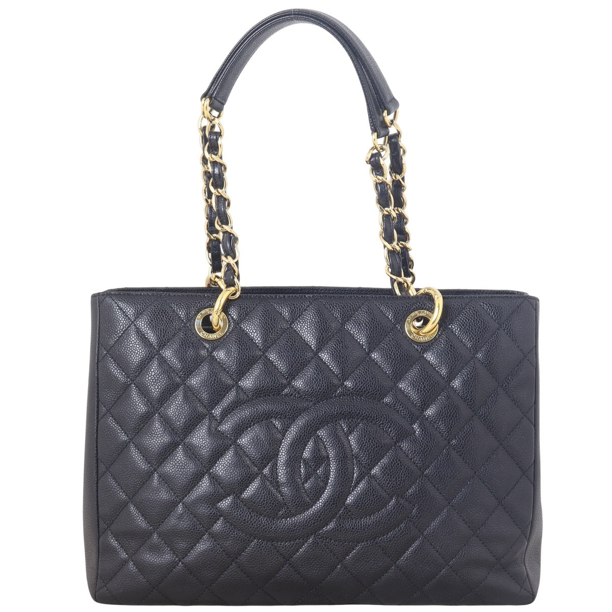 Chanel Grand Shopping Tote Quilted Black Shoulder Bag Tote 10042025