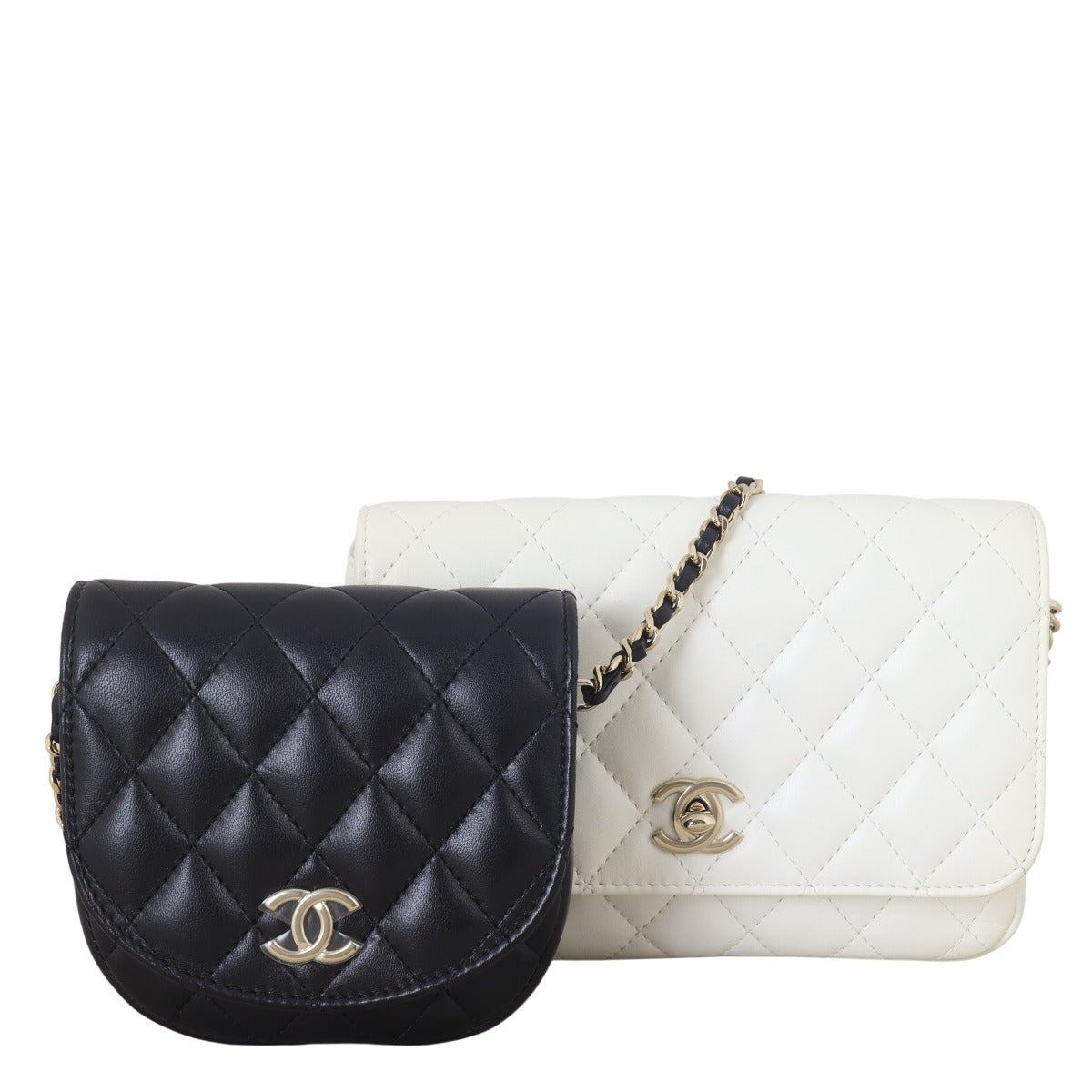 Chanel Side Packs Crossbody Small Quilted Black Crossbody Bag White 14042025