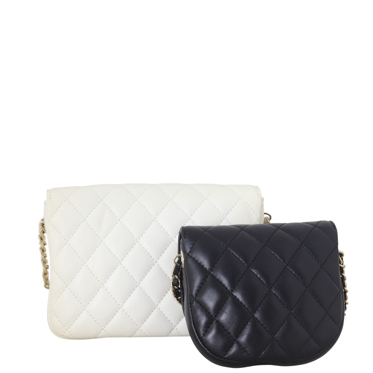 Chanel Side Packs Crossbody Small Quilted Black Crossbody Bag White 14042025