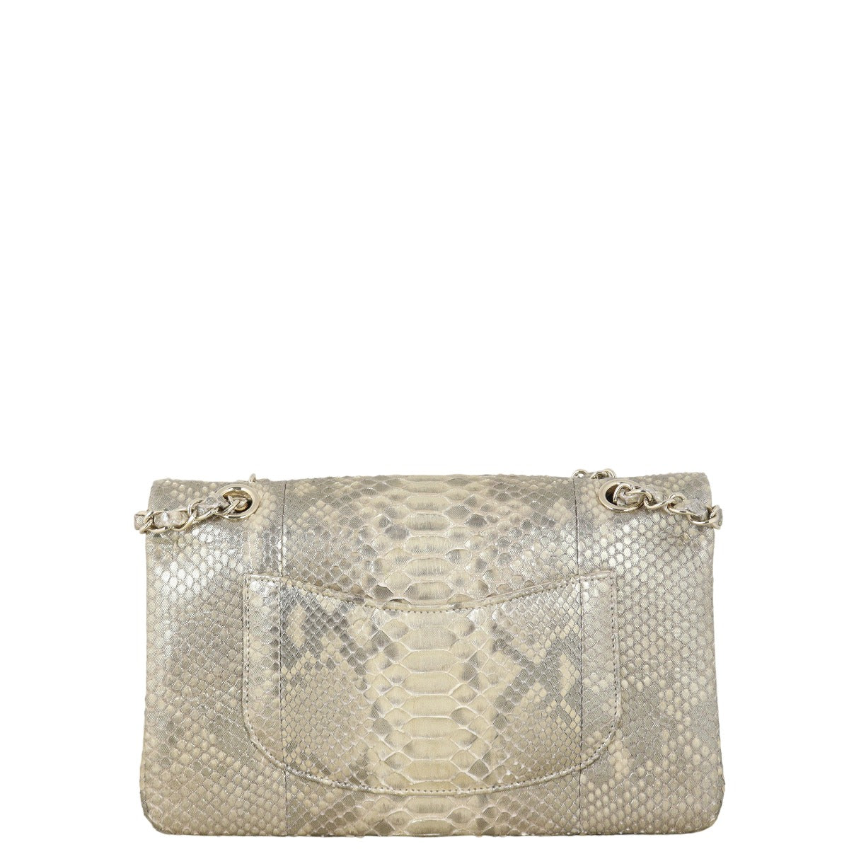 Chanel Classic Double Iridescent Python Handbag Medium Flap Crossbody Bag