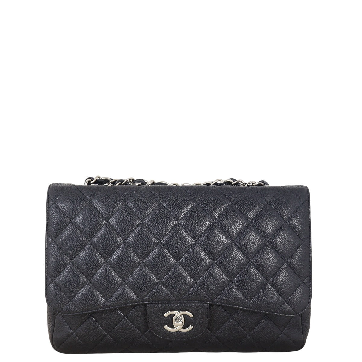 Chanel Classic Single Jumbo Caviar Handbag Quilted Black Crossbody Bag Jumbo 29042025