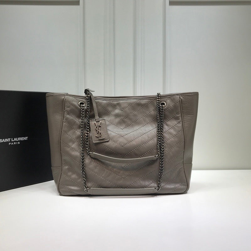 YSL Saint Laurent Niki Shopping Dark 13.8in 35cm Beige Tote Bag