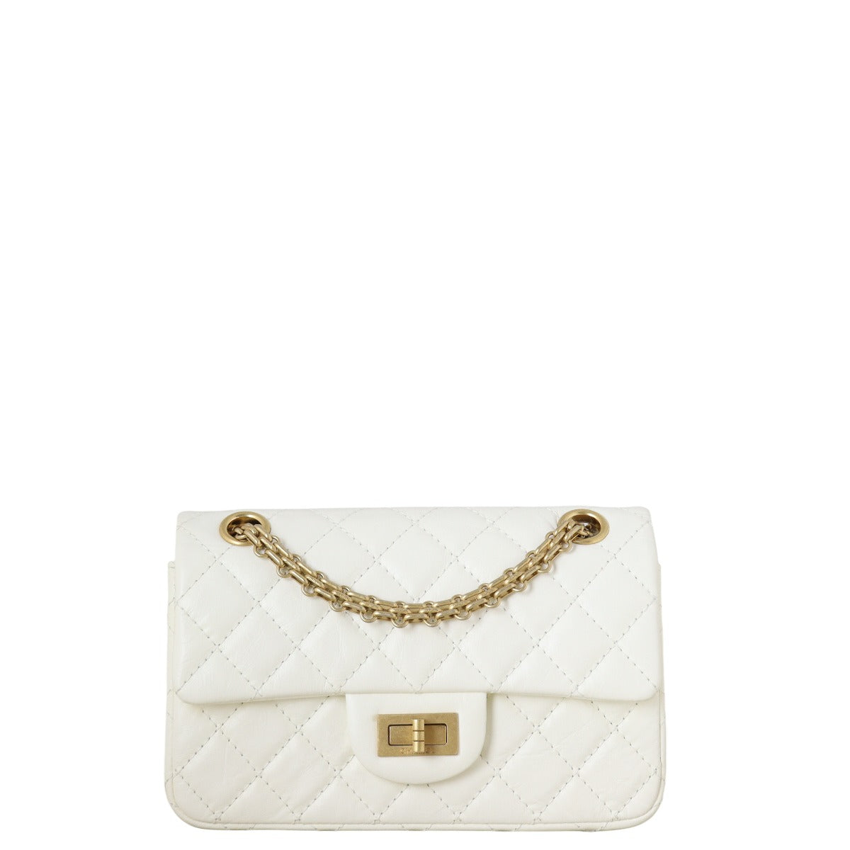 Chanel 2.55 Reissue 224 Single Bag Quilted White Crossbody Bag