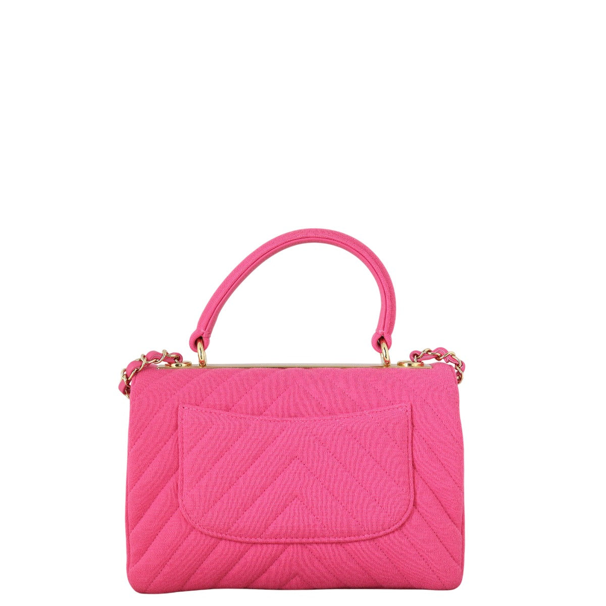 Chanel CC Trendy Chevron Jersey Handbag Quilted Pink Shoulder Bag