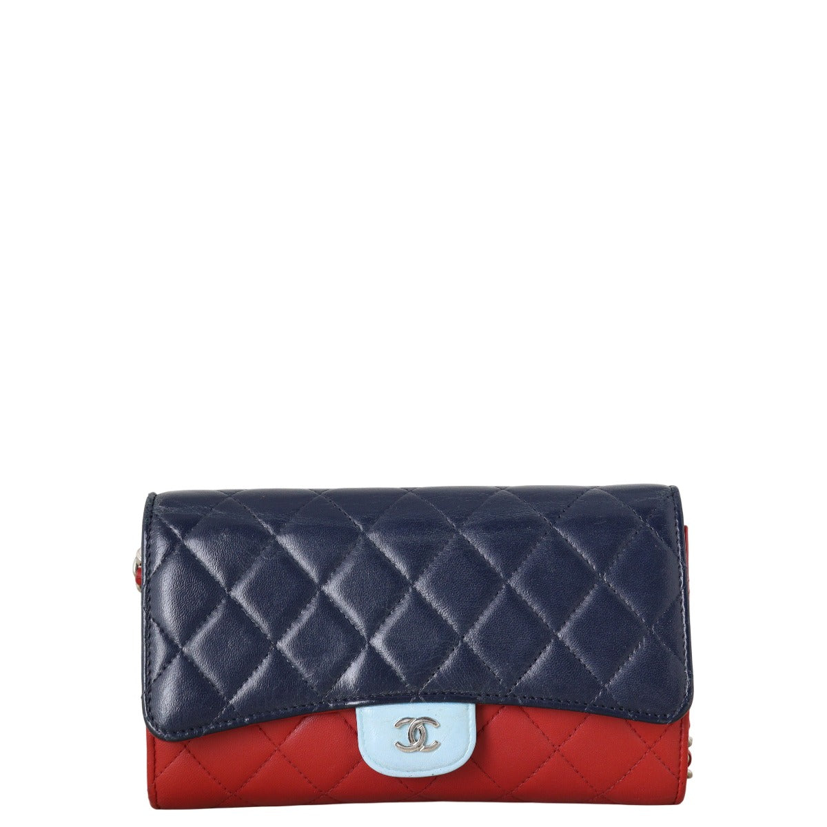 Chanel CC Wallet on Chain Tricolour Handbag Quilted Blue Shoulder Bag
