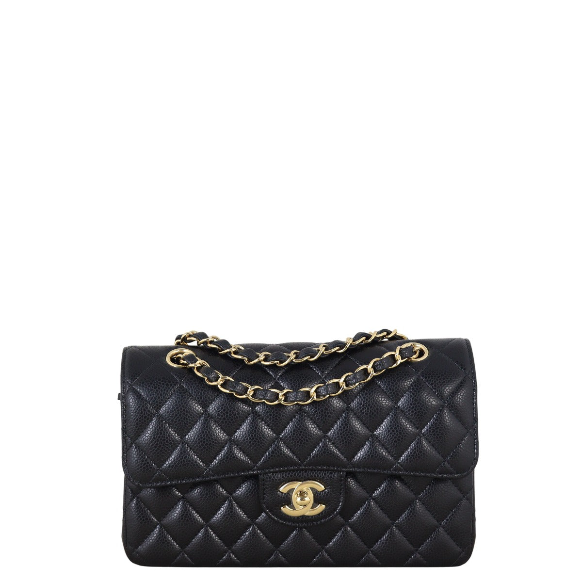Chanel Classic Double Flap Caviar Handbag Quilted Black Crossbody Bag Small 23062025