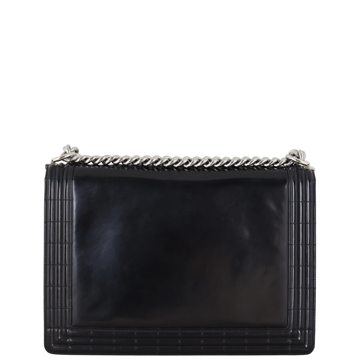 Chanel Boy Glazed Handbag Black Large Crossbody Bag