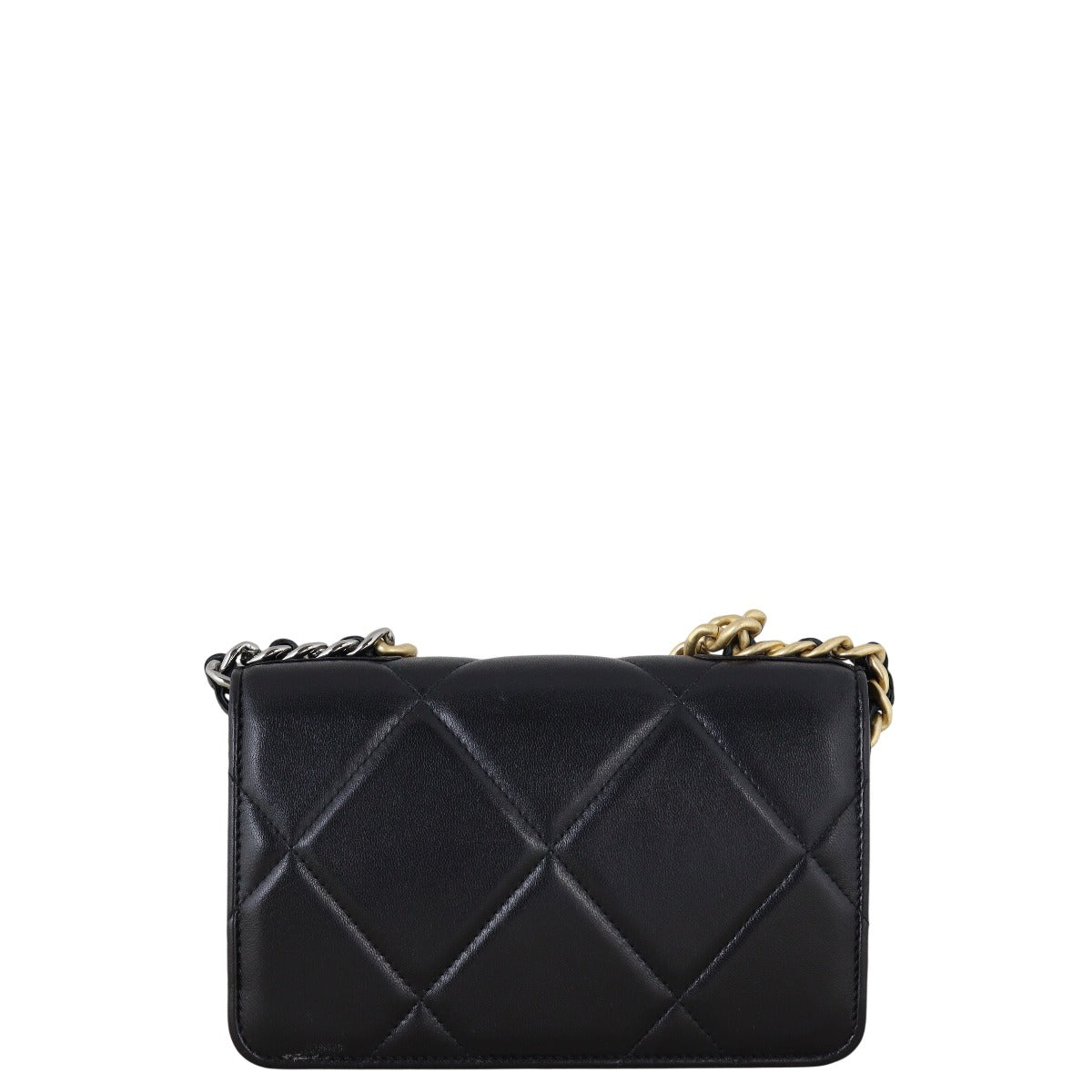 Chanel 19 Wallet On Handbag Quilted Black Crossbody Bag