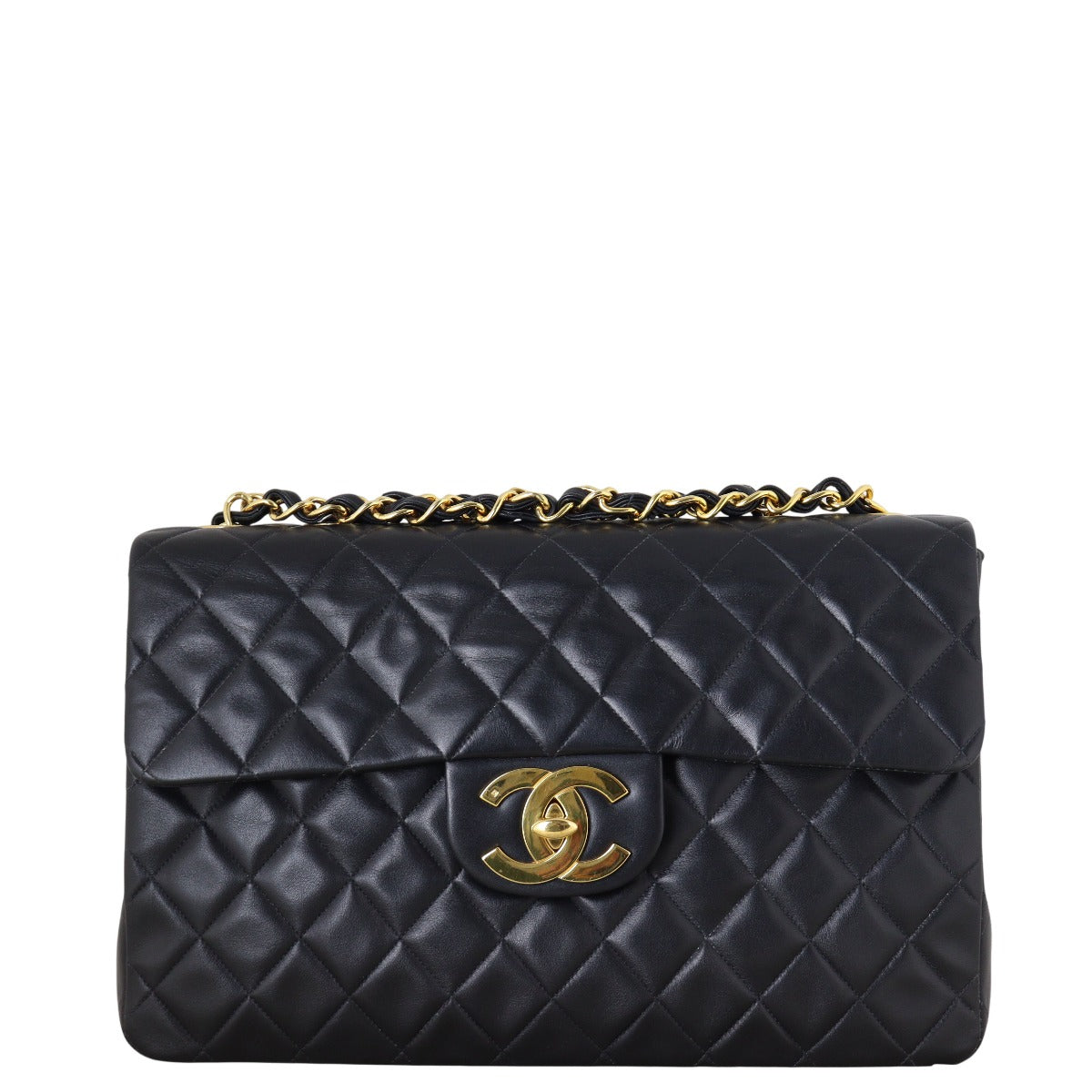 Chanel Maxi Jumbo XL Single Handbag Quilted Black Crossbody Bag Flap 09072025