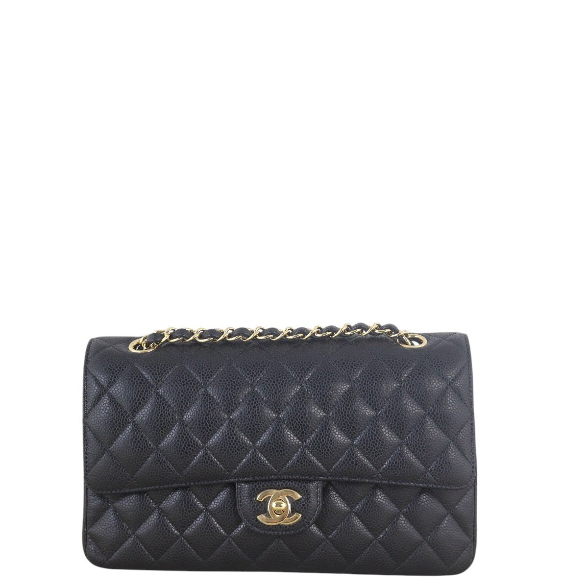 Chanel Classic Double Flap Caviar Handbag Quilted Black Shoulder Bag Medium 10072025
