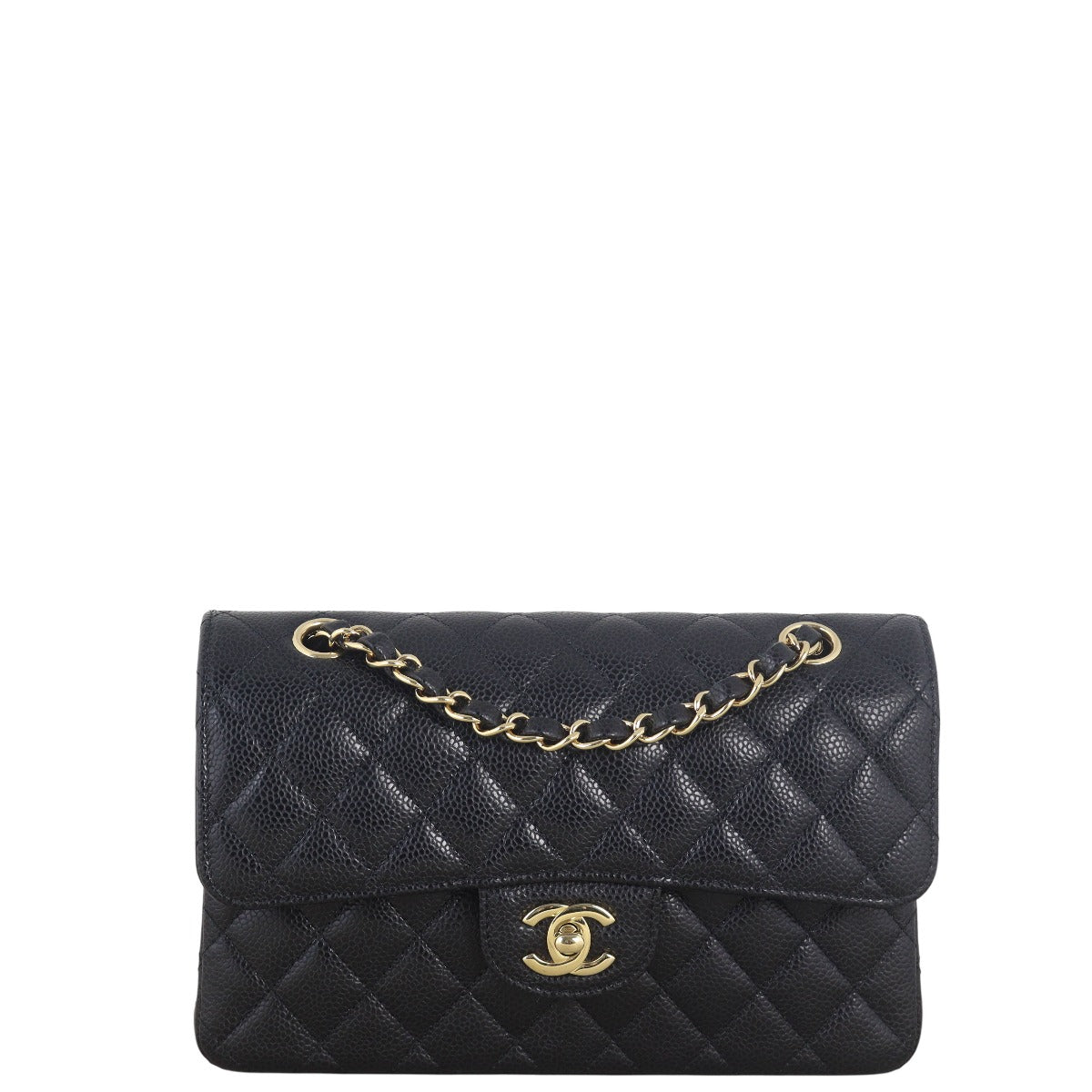 Chanel Classic Double Flap Caviar Handbag Quilted Black Crossbody Bag Small 11072025