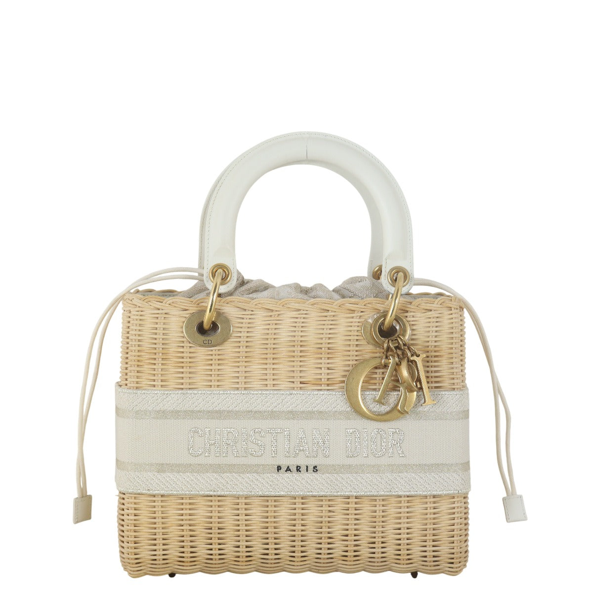 Dior Lady Rattan Oblique Handbag Medium Travel Bag