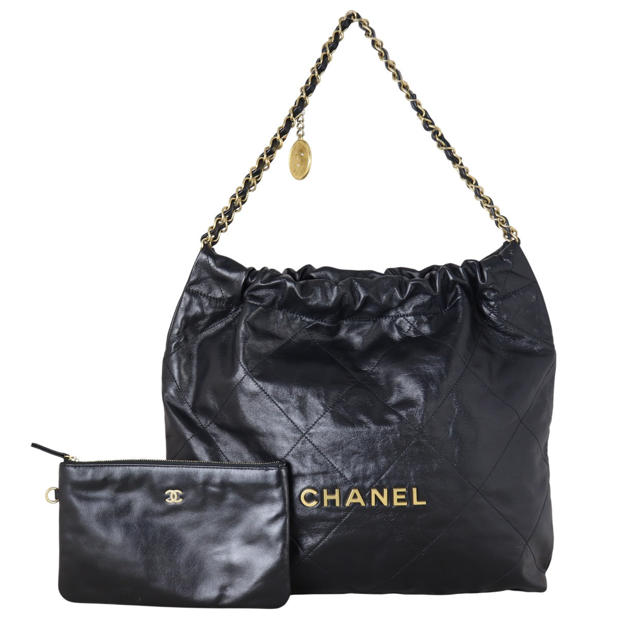 Chanel 22 Hobo Quilted Black Shoulder Bag Medium 04082025
