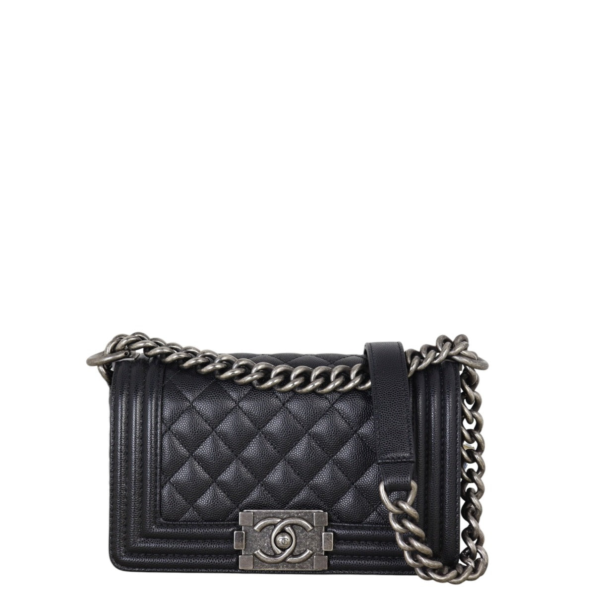 Chanel Boy Handbag Quilted Black Crossbody Bag Small 08082025