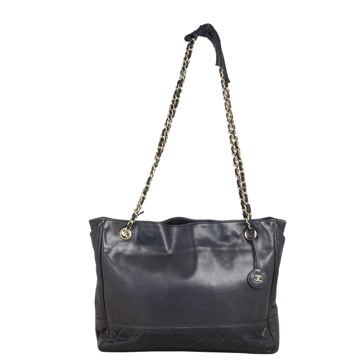 Chanel CC Shopping Tote Quilted Black Tote Bag