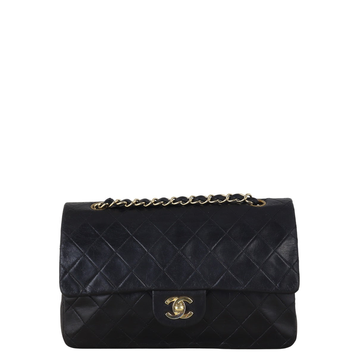 Chanel Classic Double Flap Handbag Quilted Black Shoulder Bag Medium 21082025